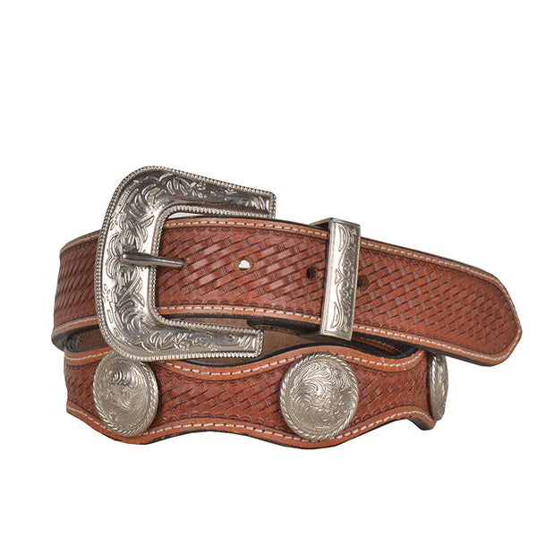 Rustic Wood Handtooled Belt- S-4811- 