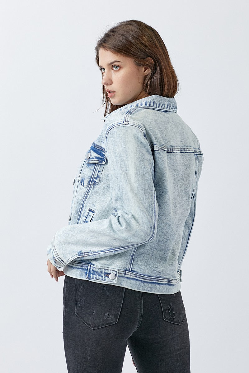 Vintage Washed Denim Jacket- RDJ1110- Acid Wash 