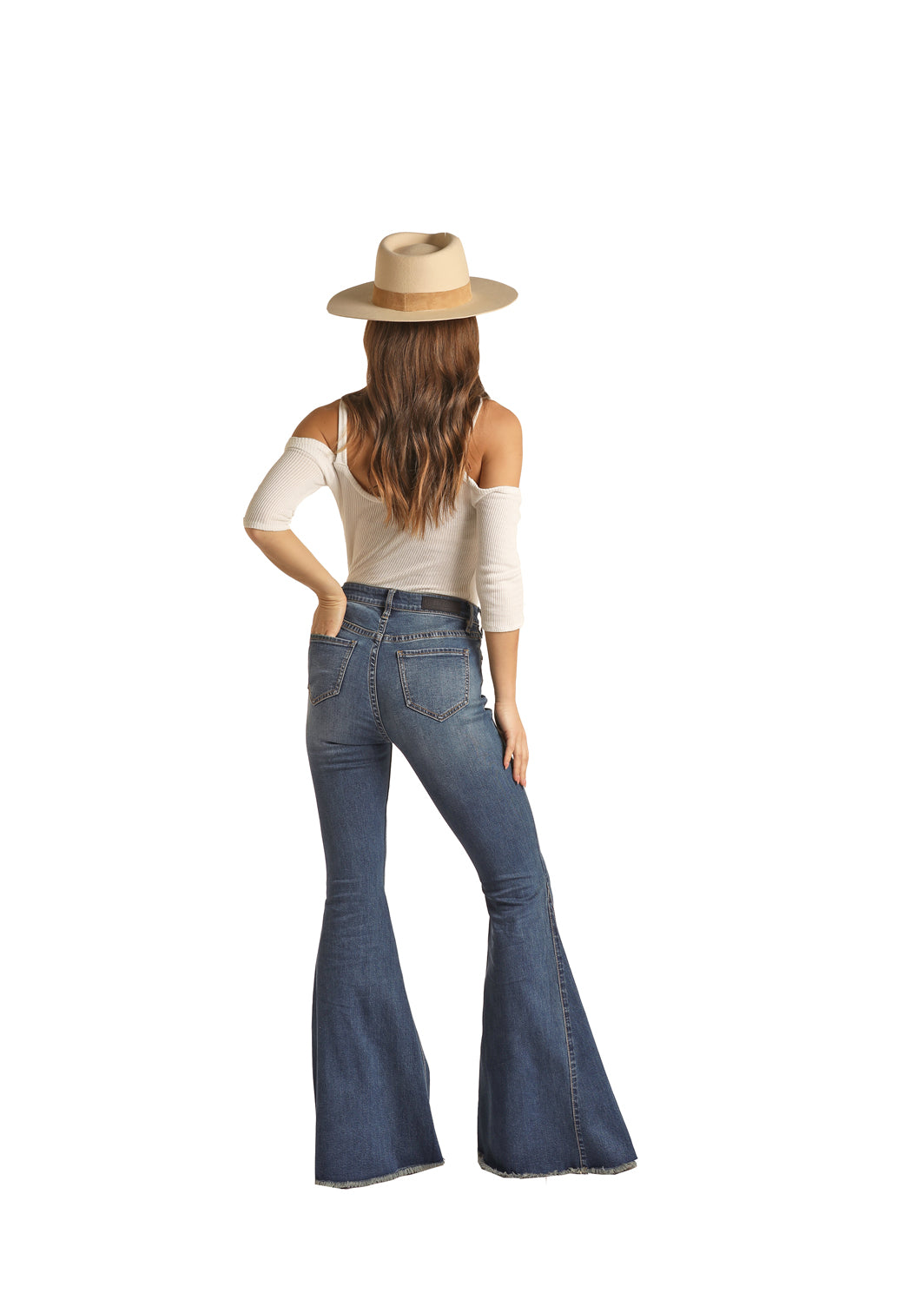 Distressed Hem Bell Bottom 