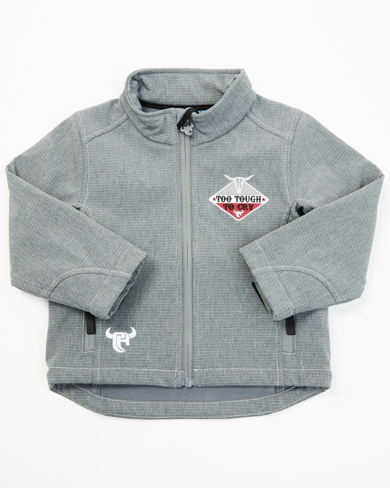 Infant/Toddler- Too Tough to Cry Softshell Jacket- Grey- 
