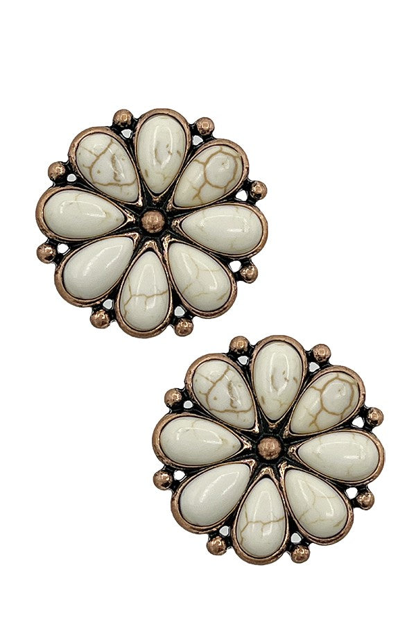 Post Earring- SE1960- Copper/White