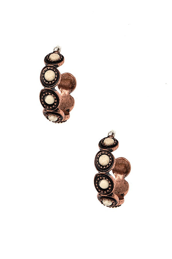 Hoop Earring- 194821- Copper/White