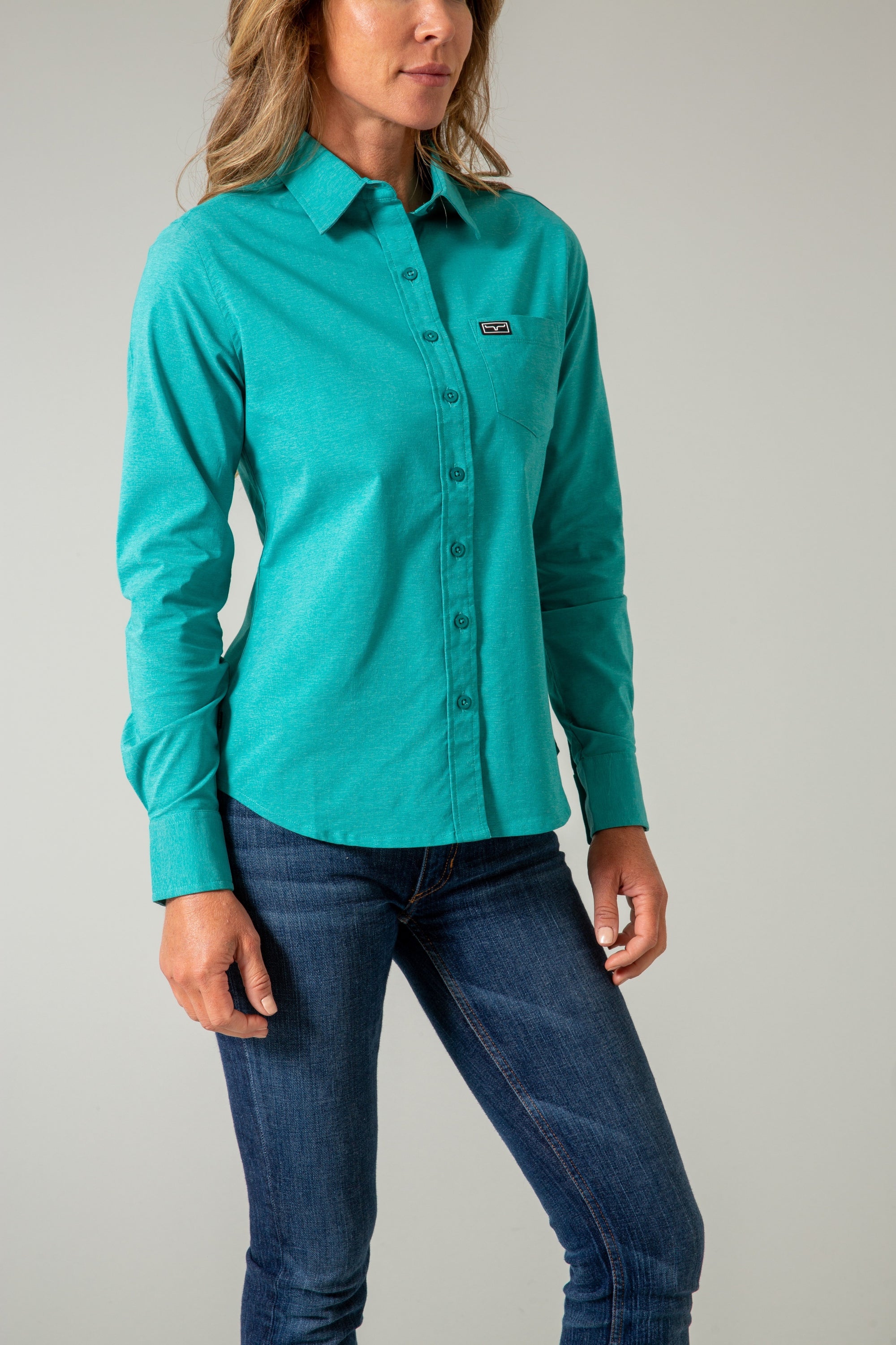 Linville Top- Teal 