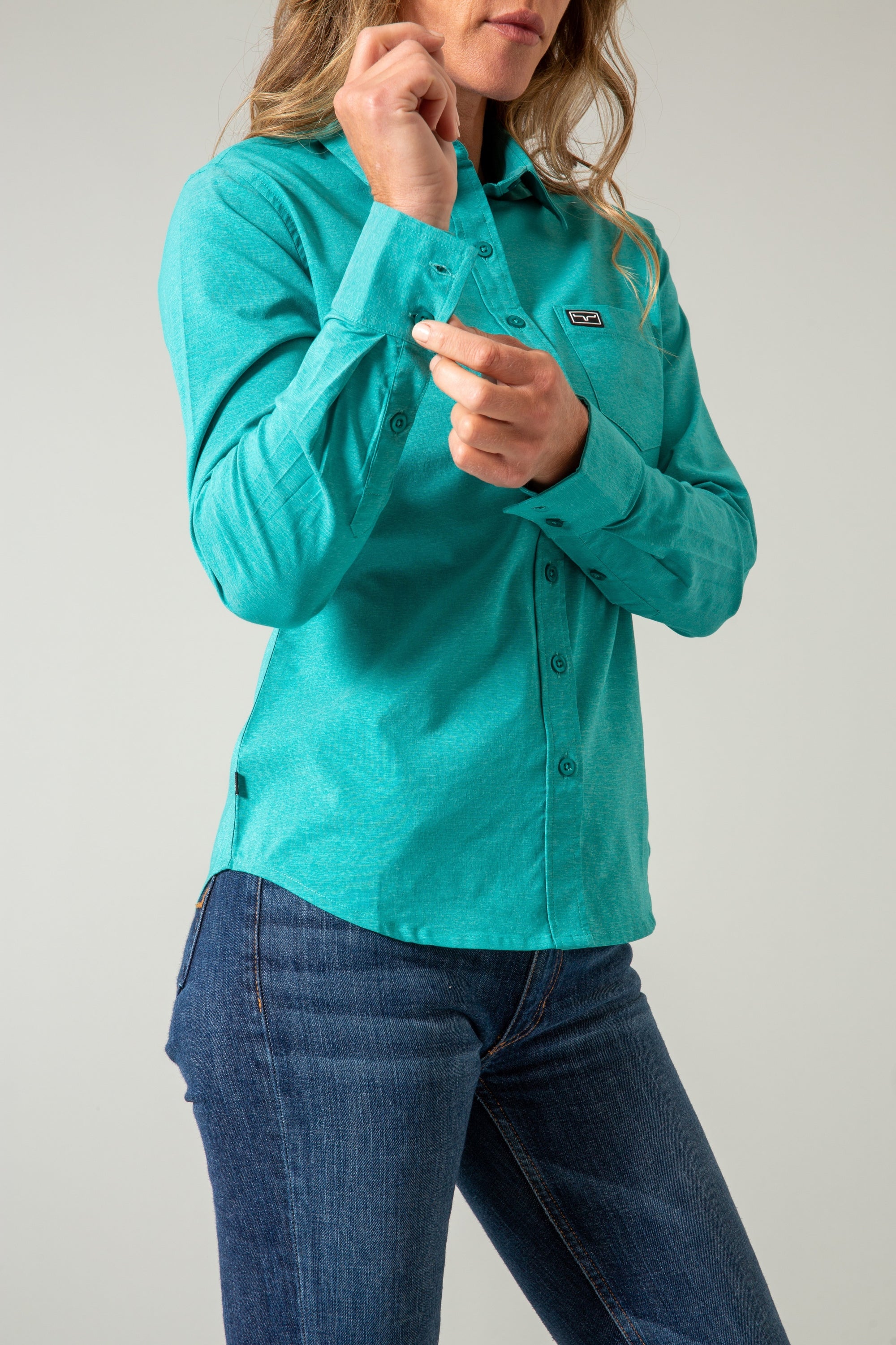 Linville Top- Teal 