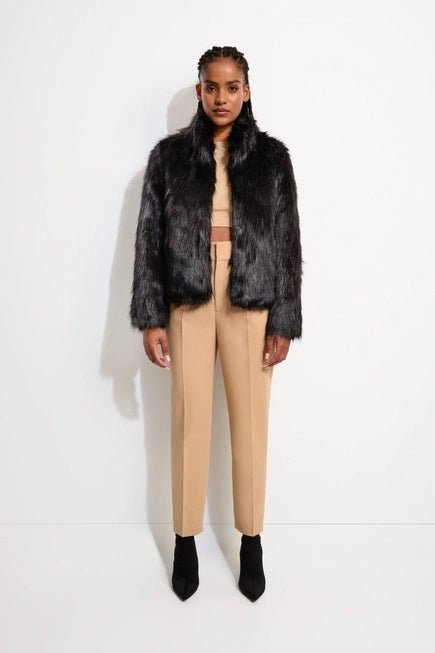 Fur Delish Luxe Faux Fur Coat- Black - 