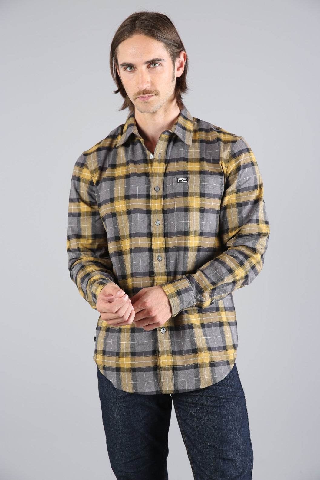 Twin Peaks Flannel- Gold/Grey- 