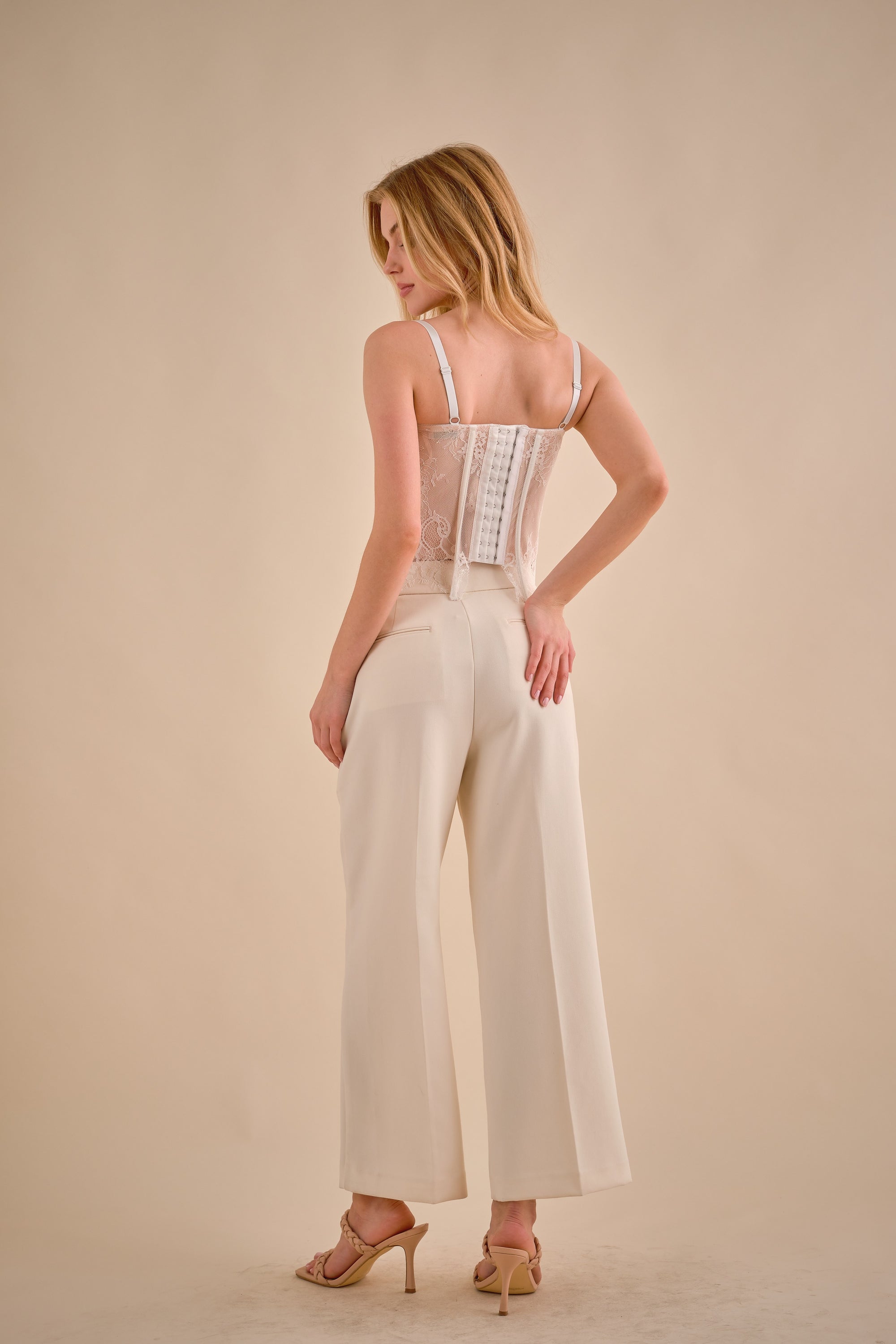 Lace Bustier Top- White- 