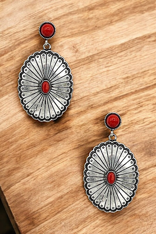 Drop Earring- 191207- Red