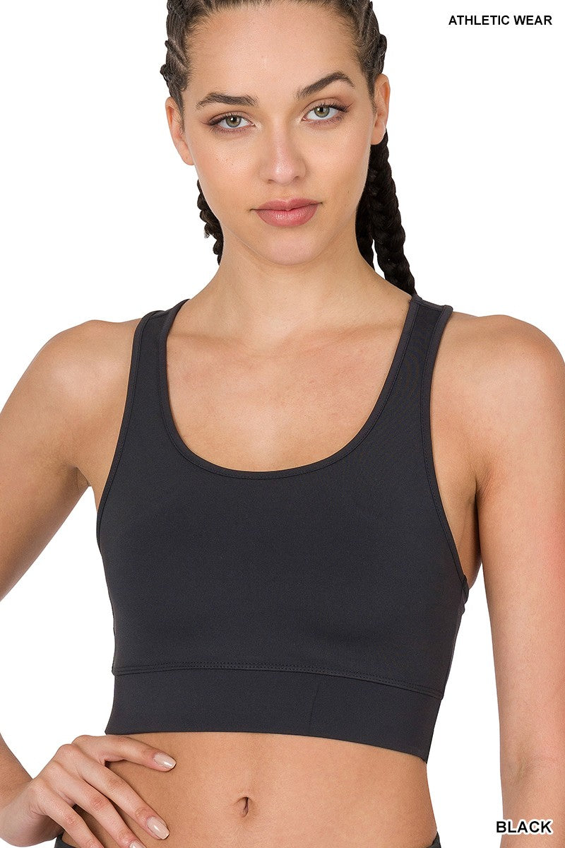 Padded Racerback Bra-Top- Black 