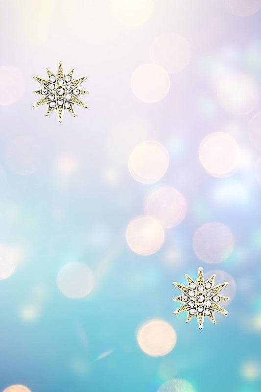Post Earring- 181991- Starburst Gold/White