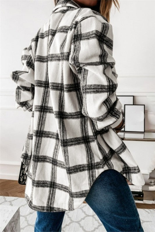 Oversized Fleece Shacket with Brass Buttons 