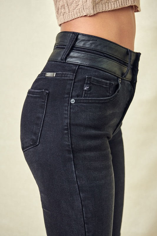 Black  Bootcut with Contrast Waistband 