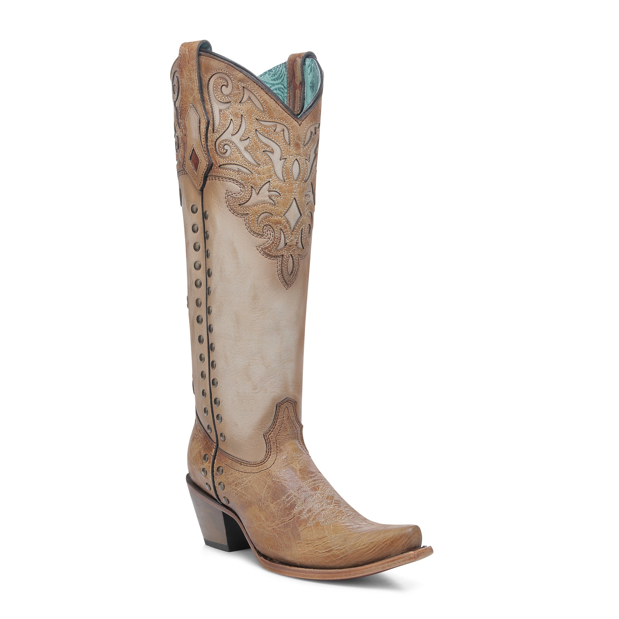 C4218- Bone/Honey Overlay and Studs- 