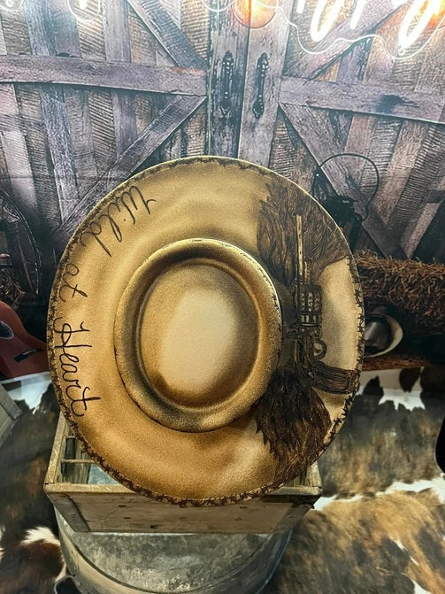Custom Artist Burned Hat- Wild at Heart