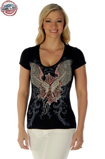 Short Sleeve- Black- GunWings- 