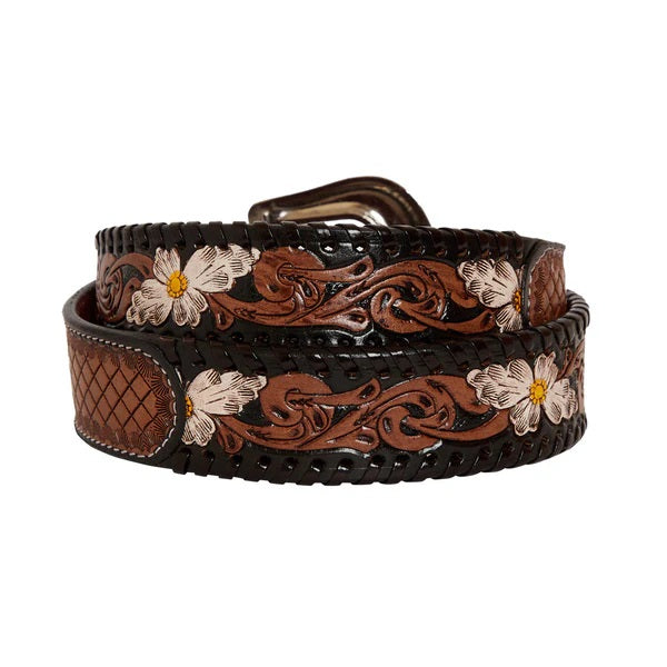 Checkered Handtooled Belt- S-4059-  