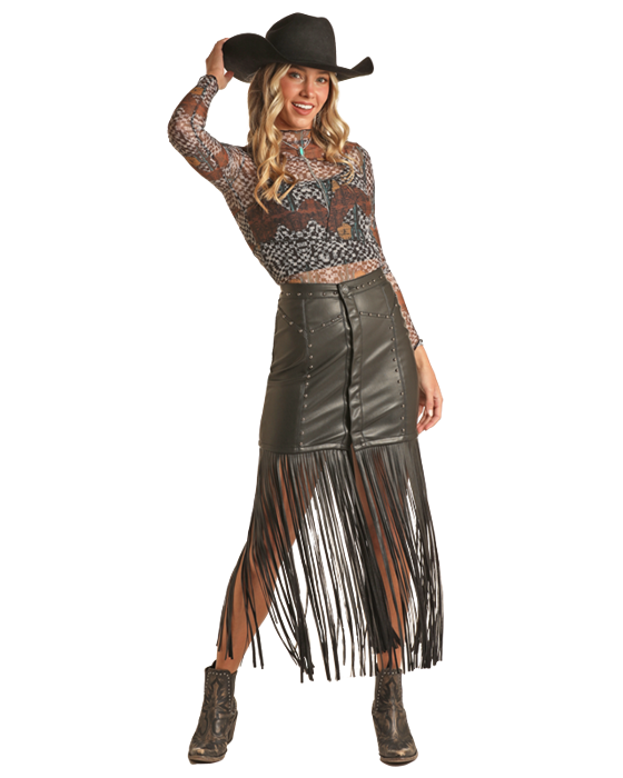 Black Fringe Skirt 