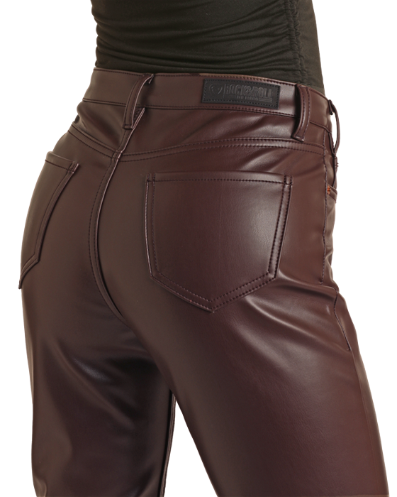 Leather High Rise Boot- BW4HD03129- Wine 