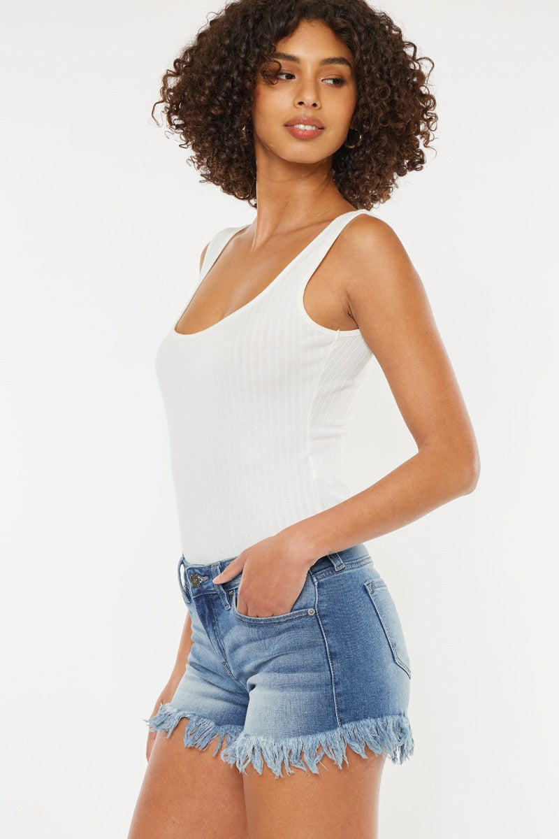 Mid-Rise Fray Hem- Med- KC9214QM