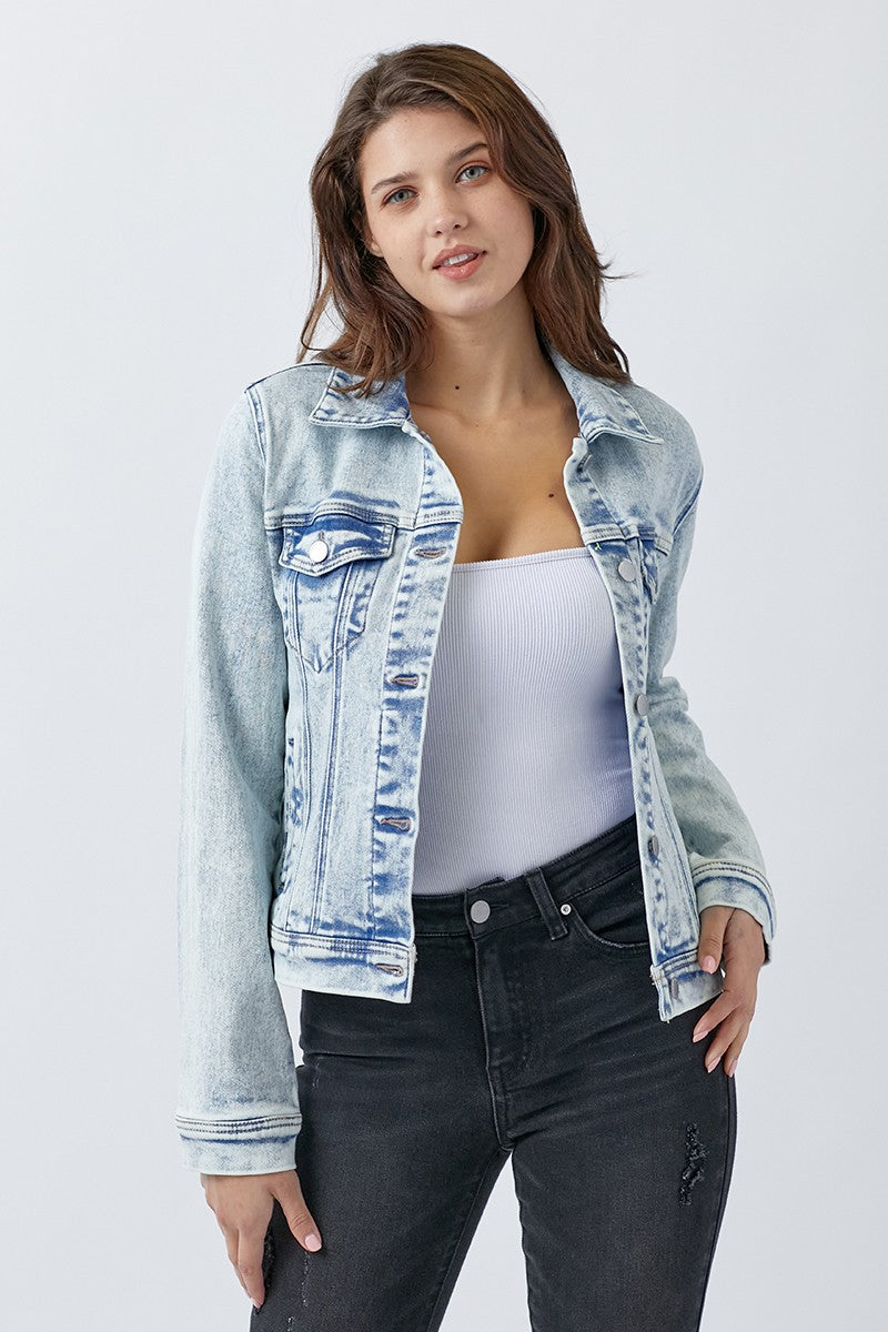Vintage Washed Denim Jacket- RDJ1110- Acid Wash 