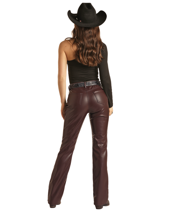 Leather High Rise Boot- BW4HD03129- Wine 