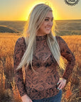Country Roads Leather Sheer Top- 