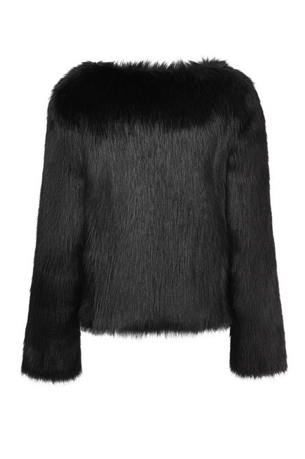 Unreal Dream Luxe Faux Fur Jacket - Black- 