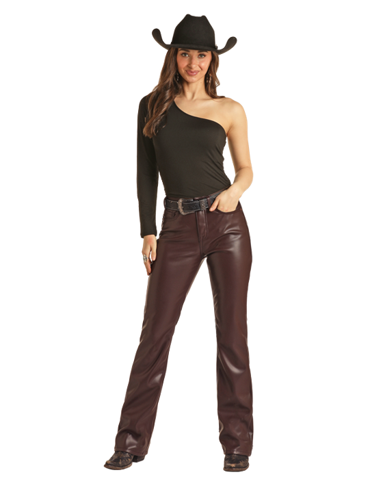 Leather High Rise Boot- BW4HD03129- Wine 