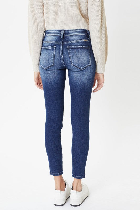 KanCan- MidRise- Distressed Skinny Dark- KC6365D