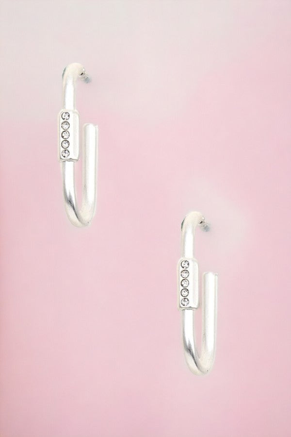 Drop Earring- 187898- Silver Carbiner