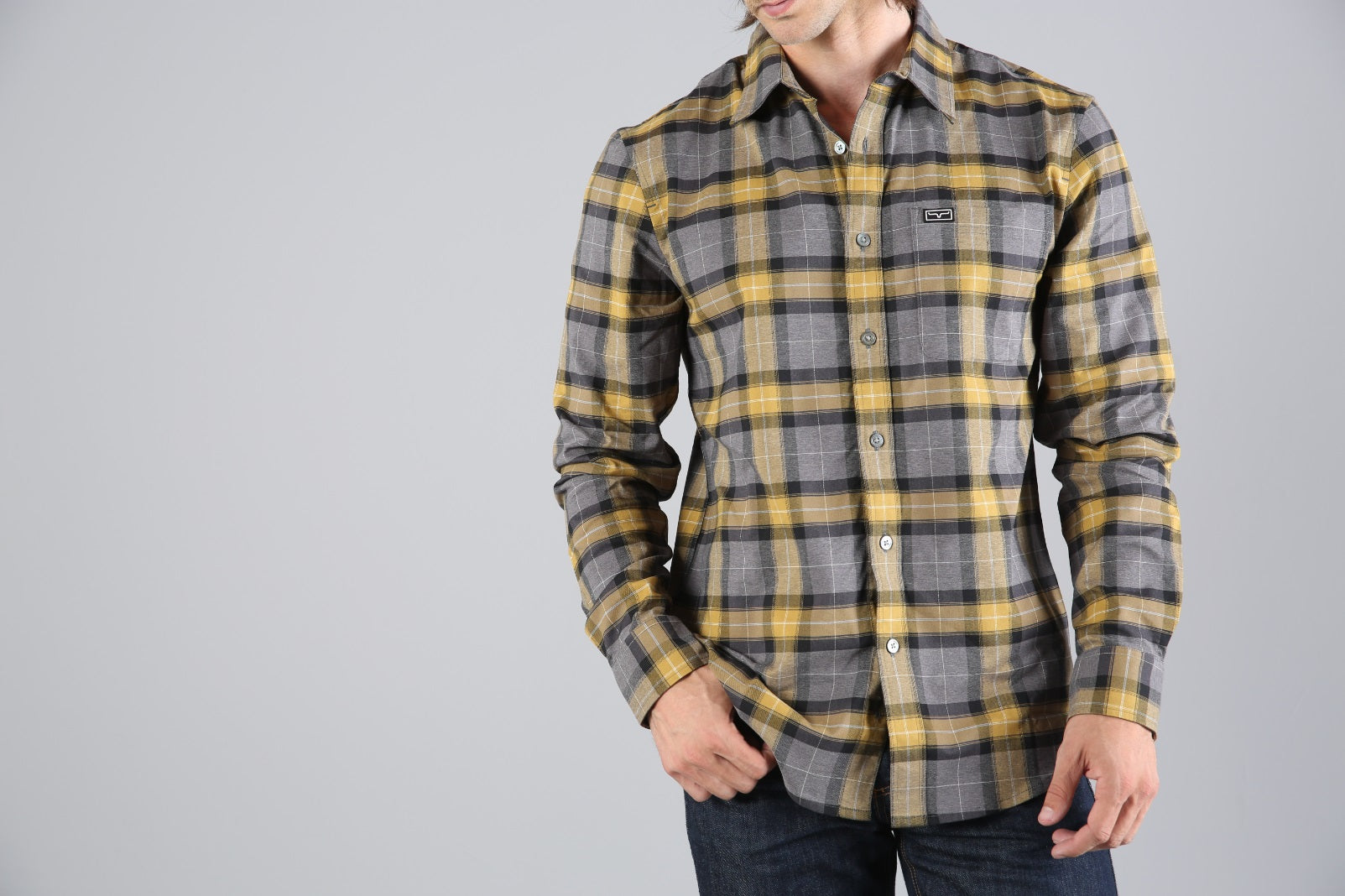 Twin Peaks Flannel- Gold/Grey- 