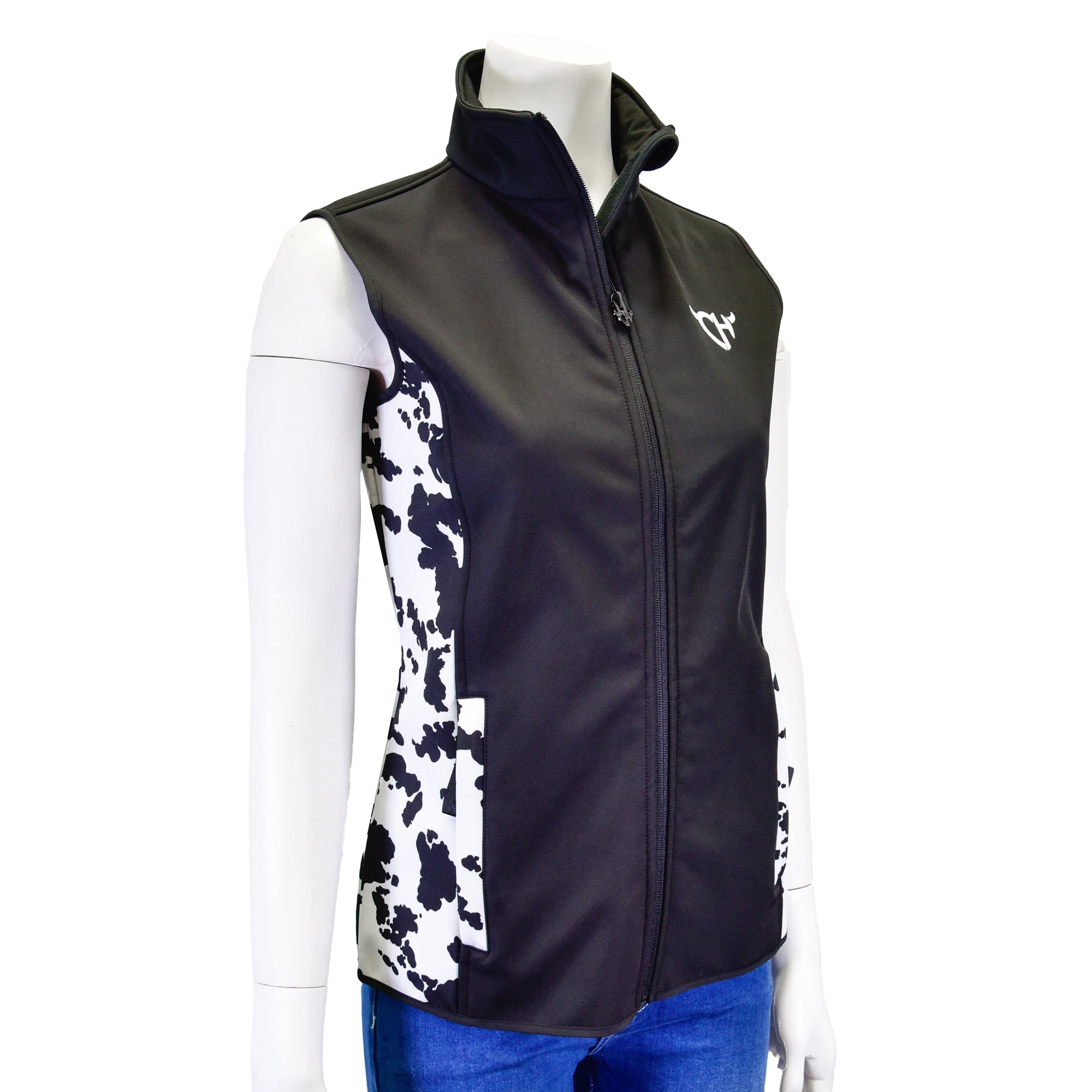 Cowprint Tech Vest- Black- 
