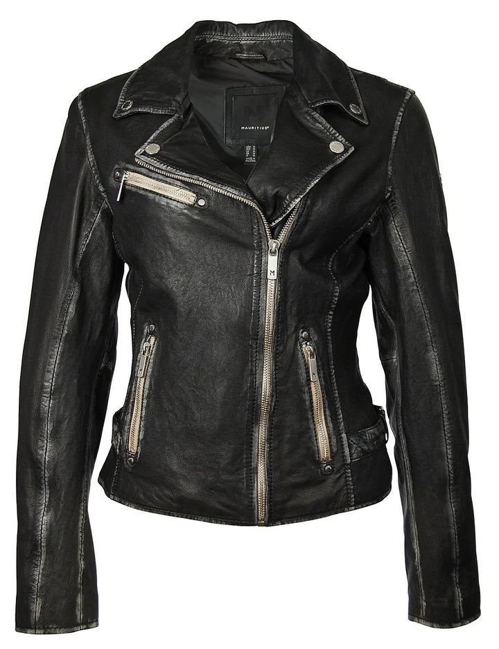 Sofia Leather Jacket- Black 