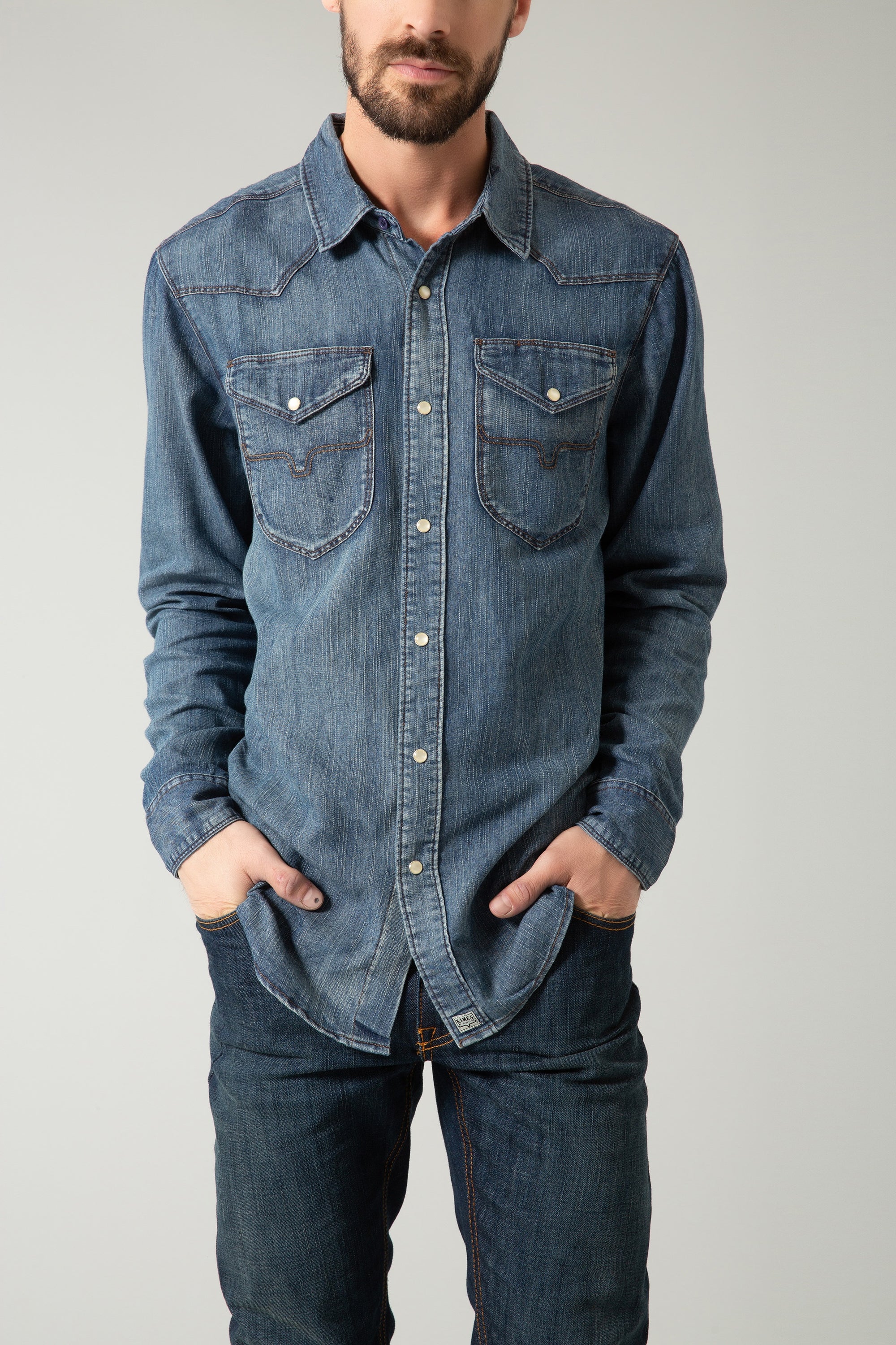 Grimes Dress Shirt- Dark Indigo- 