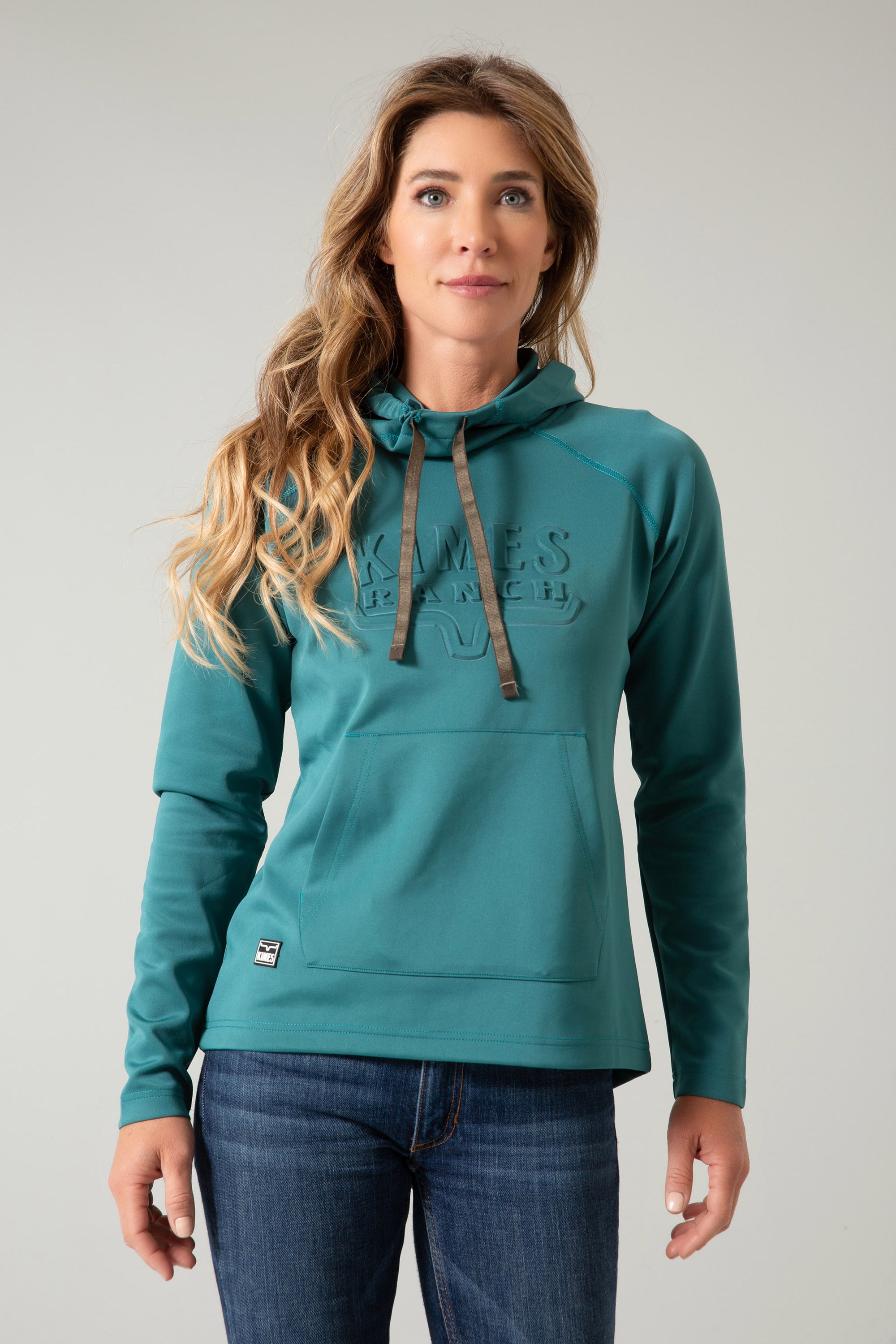 Sedona Bossed Hoodie- Teal- 