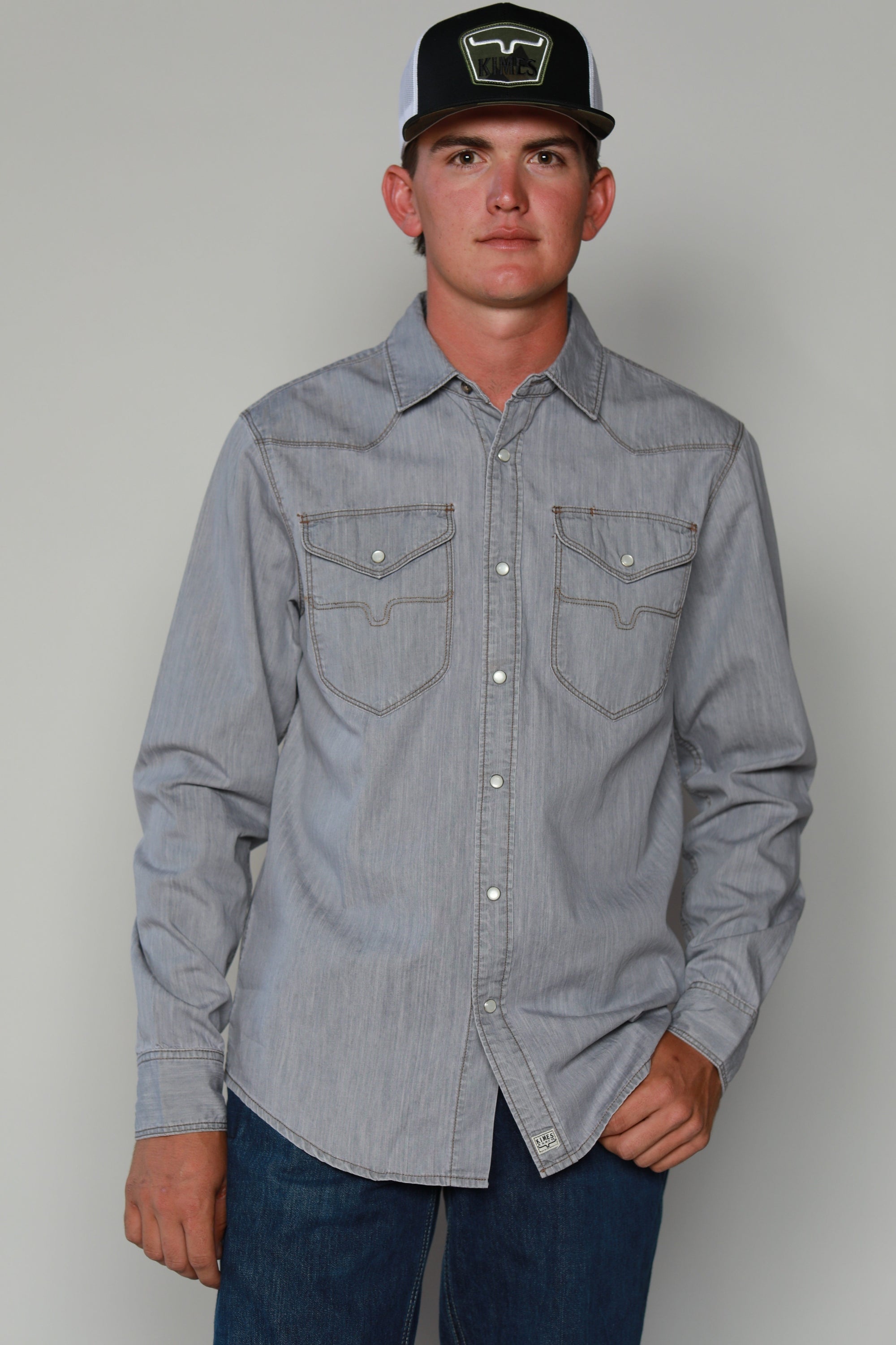 Grimes Dress Shirt- Grey Denim 