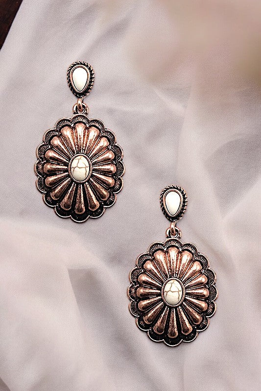 Drop Earring- 188461- Copper/White