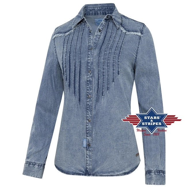 Blue Denim Striped Shirt- 