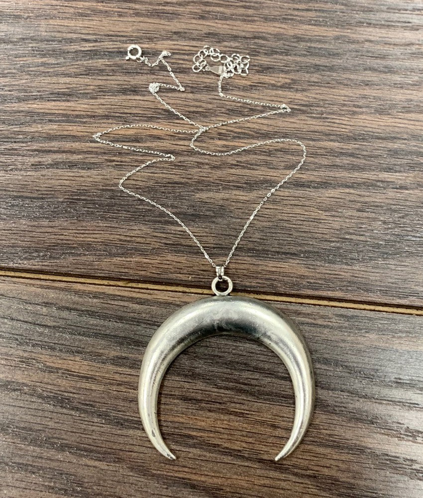 Sterling Silver Crescent Necklace- 733760