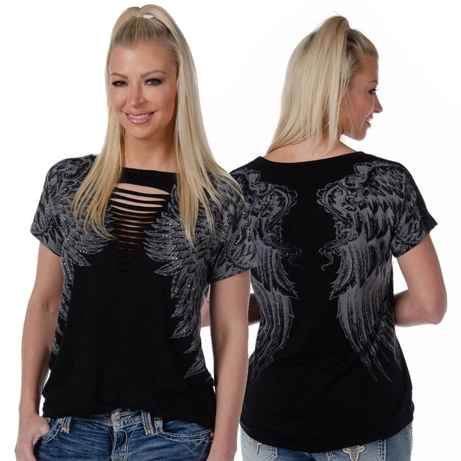 Wing Top with Neck Detail- 7626 - 