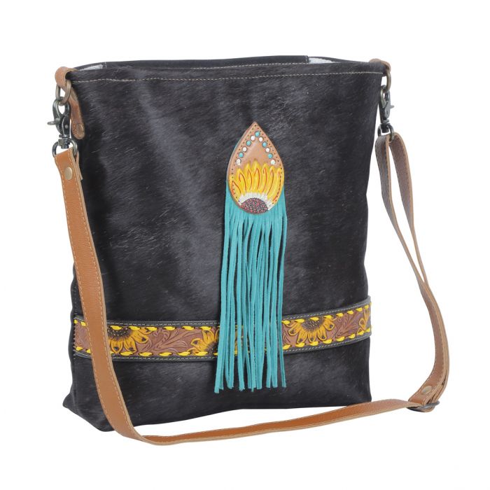 Blue Candle Hand-Tooled Bag