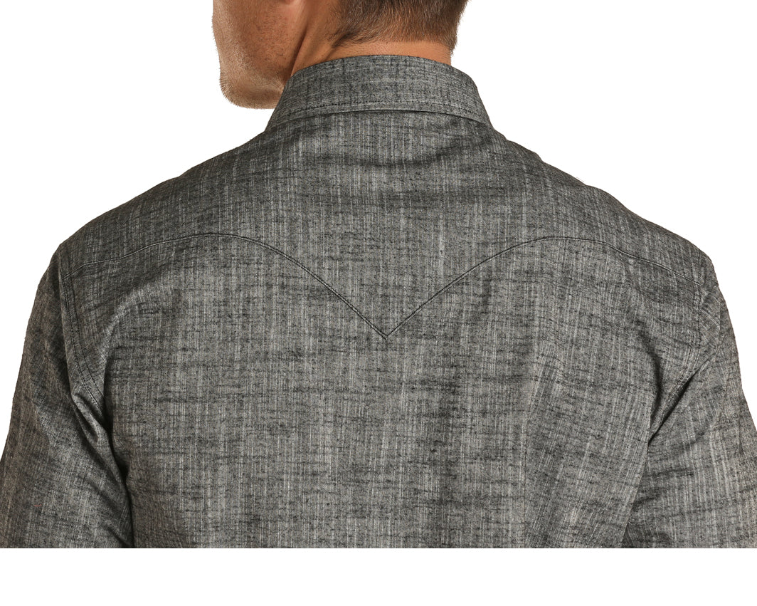 R&RD Diamond Button LS Charcoal Snap 