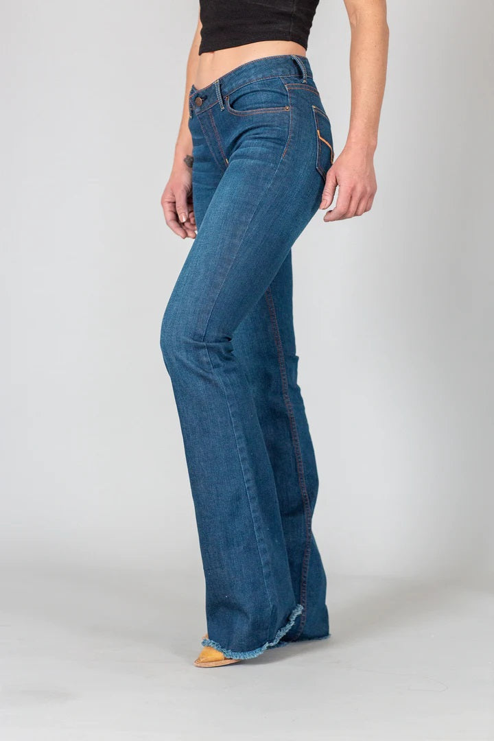 Lola Raw Hem- Midrise. Trouser Fit. Flare 