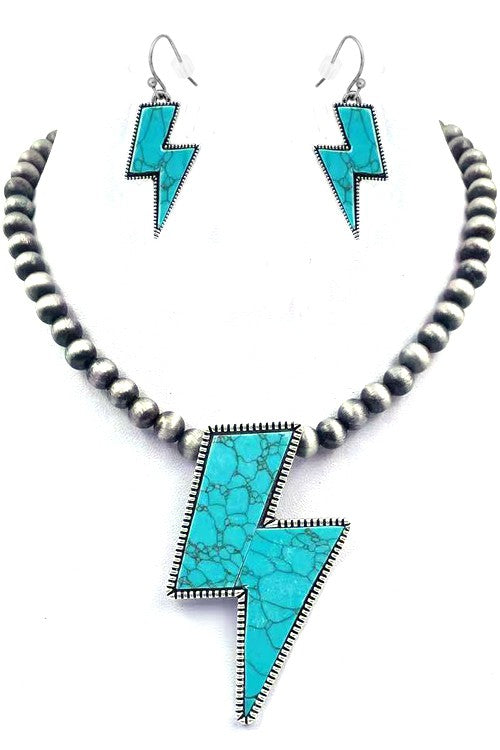 Lightning Bolt Navajo Pearl Set- SS2248