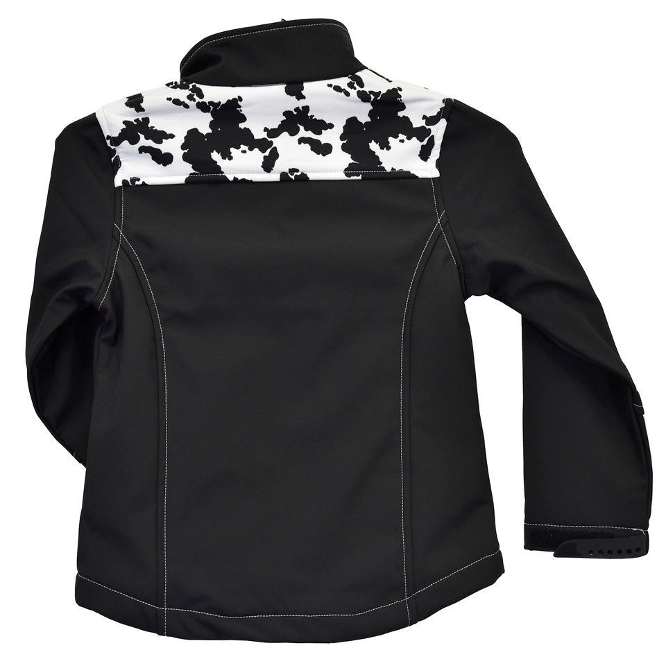Youth Softshell- Black Cowprint 