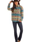 Aztec Shacket- BW92C05268-  Teal- 