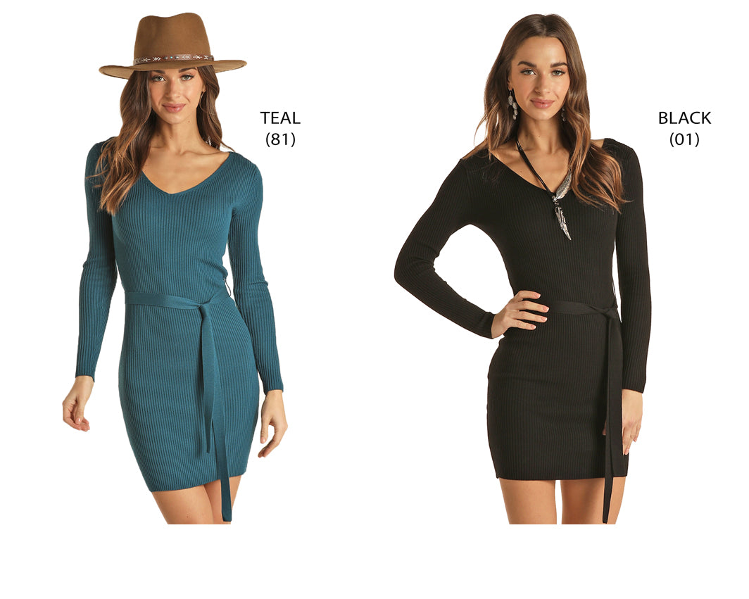 R&RD LS KnitDress w/Tie