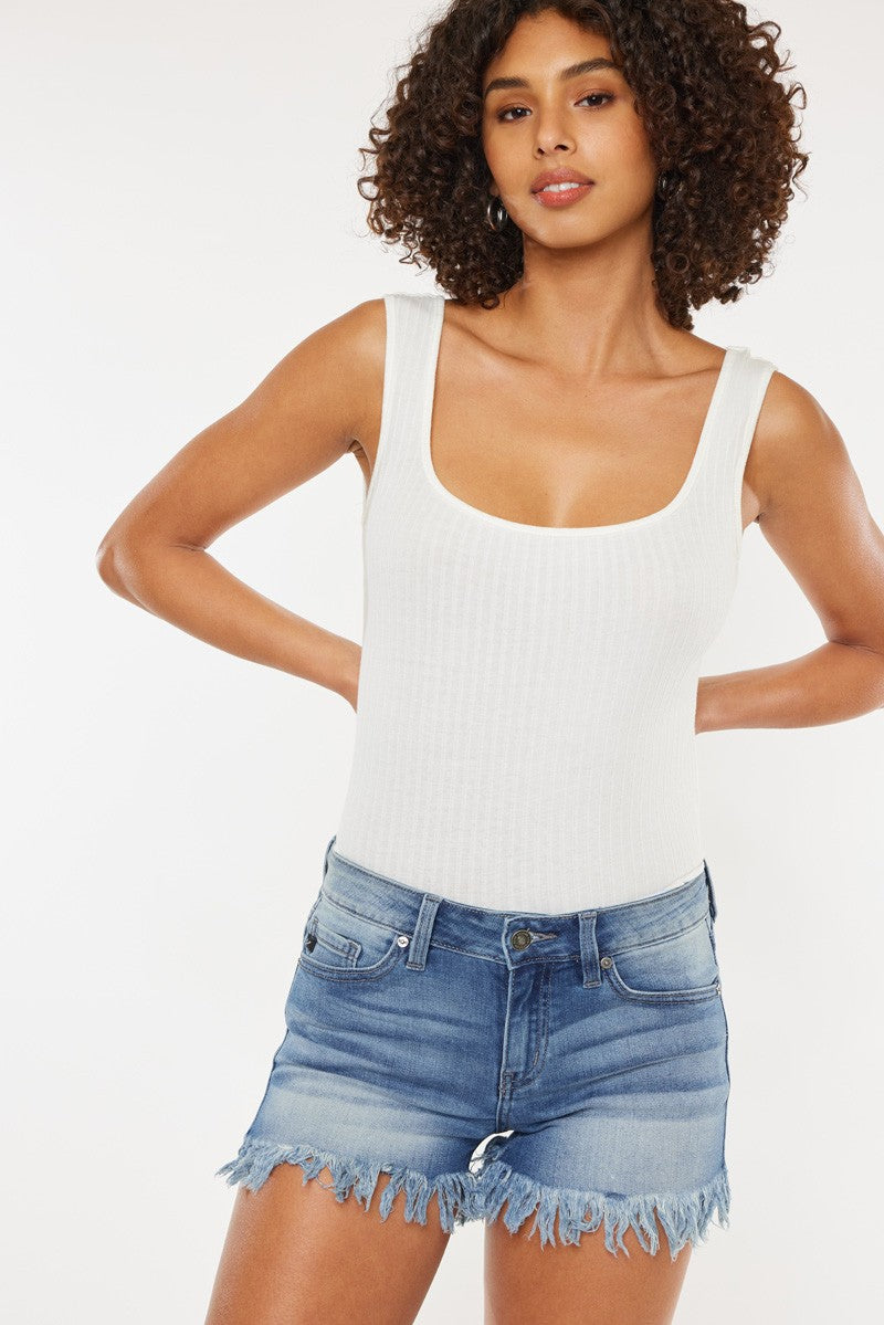 Mid-Rise Fray Hem- Med- KC9214QM