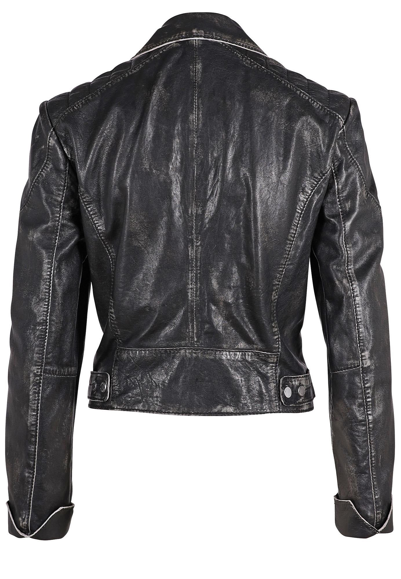 Reanon Leather Jacket- Vintage Black- 