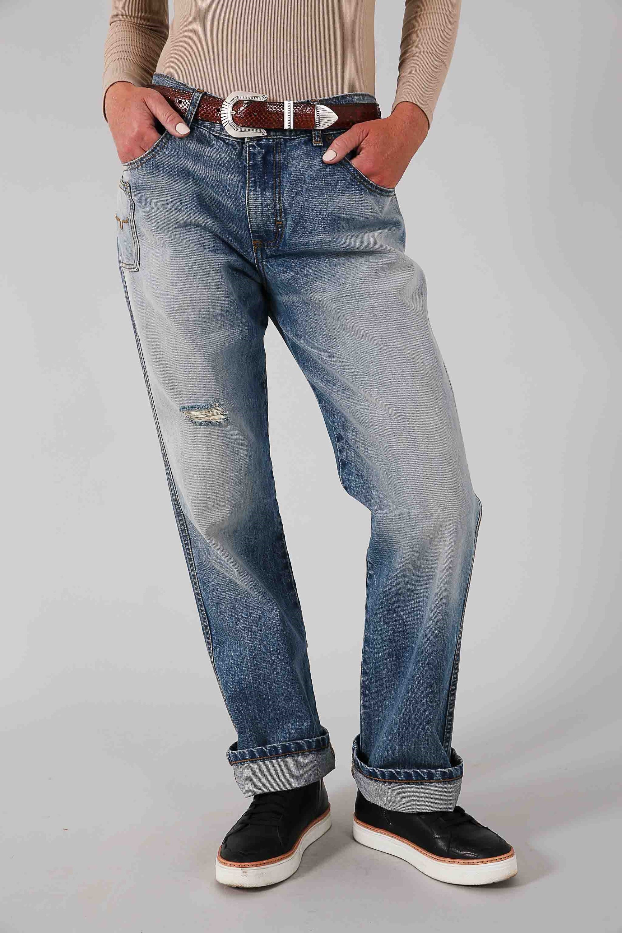 Brooks- Relaxed Boyfriend Jean- MidWash